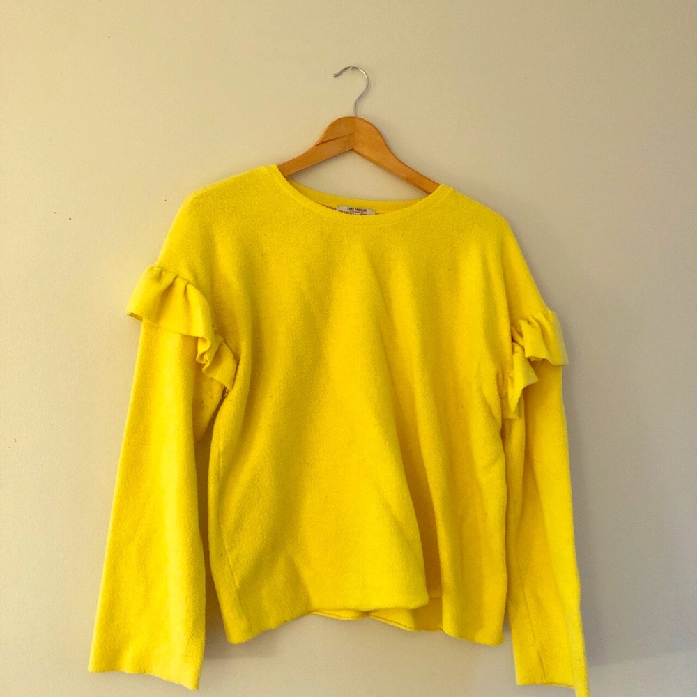Bright yellow Zara sweater